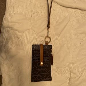 Double sided Calvin Klein card holder wristlet wallet